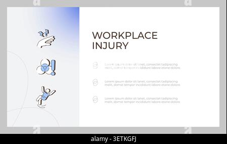 Workplace injury presentation slide template Stock Vector