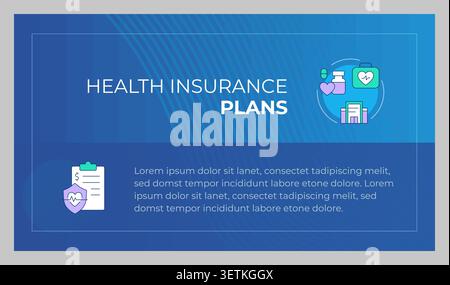 Health insurance plans presentation slide template Stock Vector
