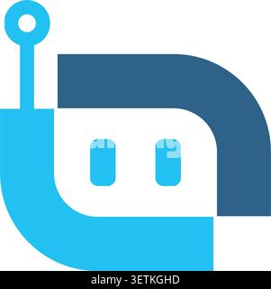 Minimal chatbot robot logo design for AI branding Stock Vector