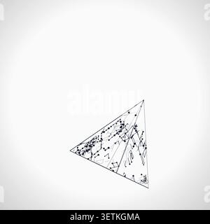 Wire Pyramid vector background with contemporary visual rhythm for microstock and commercial design projects. Stock Vector