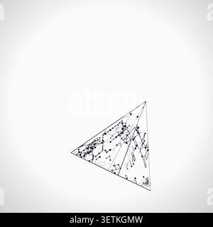 Wire Pyramid vector background with contemporary visual rhythm for microstock and commercial design projects. Stock Vector