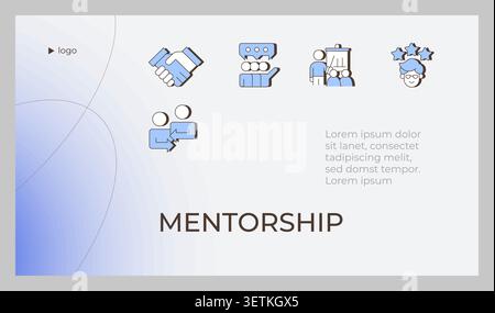 Mentorship presentation slide template Stock Vector