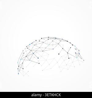 Polygonal Semi Sphere vector background with minimal abstract composition for microstock and commercial design projects. Stock Vector
