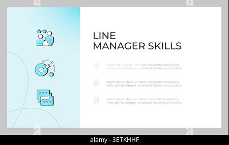 Line manager skills presentation slide template Stock Vector