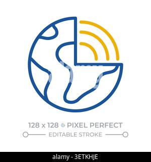 Geology pixel perfect two color line icon Stock Vector