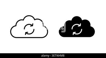 Cloud sync icon Illustration Eps10 for web or app. Stock Vector