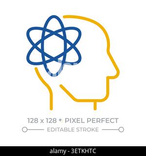 Neurophysics pixel perfect two color line icon Stock Vector