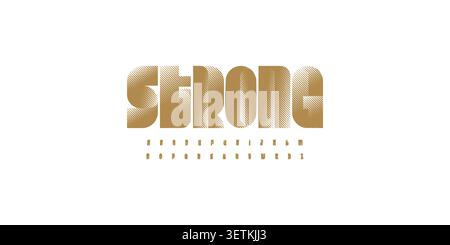 Strong bold font alphabet with premium compact shape for luxury branding, fashion headline, boutique label and editorial logo. Statement mark fonts Stock Vector