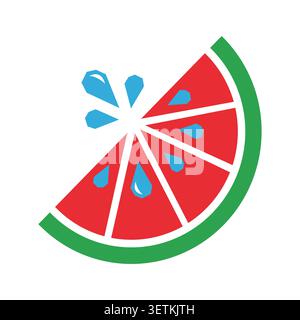 Stylized watermelon slice vector illustration Stock Vector