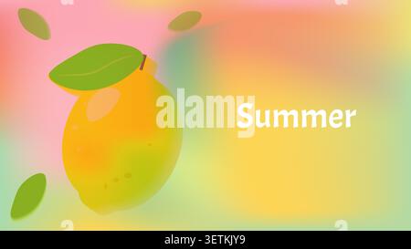 Vibrant summer mesh gradient background with Blurred Fruit soft color blends for ads, web design, banners, and marketing materials. vector illustration Stock Vector