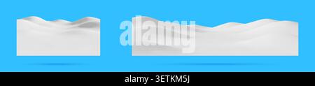 3D White wavy abstract terrain isolated Stock Vector