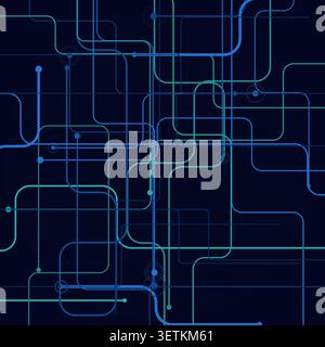 Decorative circuit line dots illustration for marketing layouts, creative layouts, and modern visual branding. Stock Vector