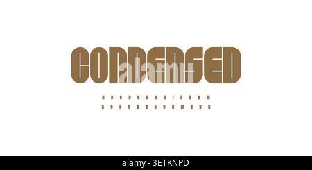 Condensed Blocks Letters Font Logo Alphabet, Modern Geometric Typography, Blocky Creative Typographic Design for Strong Heavy Title Bold Large Text Stock Vector