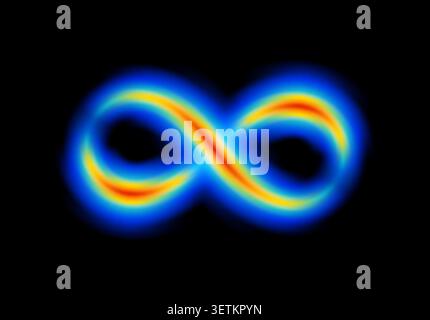 Abstract shape glowing in neon light, with heatmap color palette Stock Vector