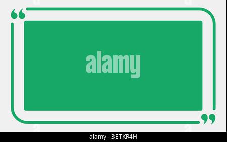 Green quotation speech bubble frame with rounded rectangle border. Stock Vector