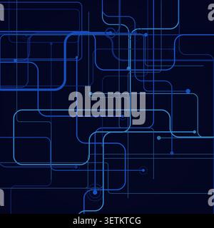 Decorative circuit line dots illustration for social media posts, creative layouts, and modern visual branding. Stock Vector