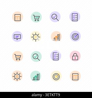 Icon Sets vector background with balanced copy space for microstock and commercial design projects. Stock Vector