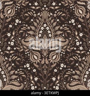 Damask modern seamless pattern element. Vintage classical old fashioned damask ornament, seamless texture for wallpapers, textile Stock Vector