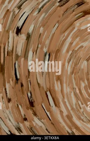 Abstract radial brushstroke pattern in warm beige tones Stock Vector