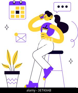 Business Woman Vector Illustration Featuring Female Entrepreneur, Professional Career Growth, Business Strategy, Leadership, And Workplace Success Stock Vector