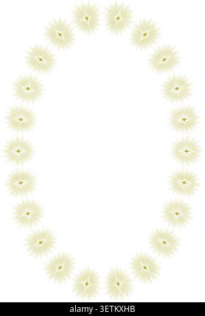 Ornate oval frame with transparent background. Minimal decorative template Stock Vector
