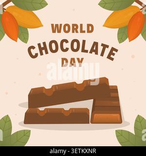 world chocolate day illustration in gradient style design Stock Vector