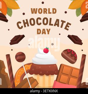 gradient design illustration for world chocolate day Stock Vector