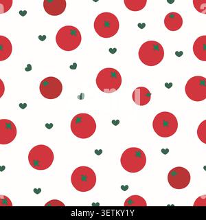 Tomatoes seamless fabric design pattern Stock Vector