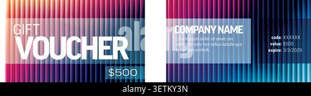 This premium gift voucher features a vibrant abstract background for your business. Use this gift voucher as a professional discount coupon or certifi Stock Vector
