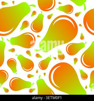 Papaya Seamless Pattern - Tropical Fruit Vector Background with Fresh Papayas Stock Vector