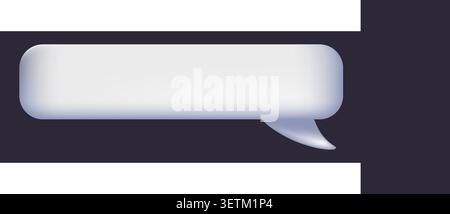 Rounded glossy white speech bubble on dark background. Stock Vector