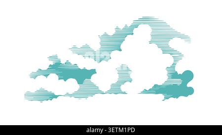 Graphic cloud . Hand drawn. Not AI, vector illustration. Stock Vector
