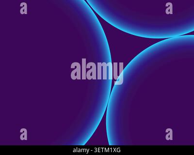 Abstract fluid liquid shapes with glowing organic bubbles, neon gradient background Stock Vector