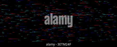 TV static noise texture background. Glitch vhs green red blue pixel wallpaper. Bad television or cctv signal screen. Random video tape overlay. Vector image distress interference backdrop effect Stock Vector