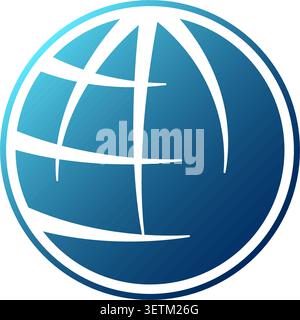 Global network icon in flat style. Worldwide communication vector illustration on isolated background. World sign business concept. Stock Vector