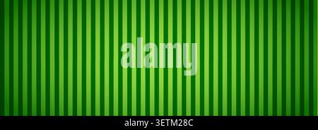 Green color straight lines background. Greenish vertical stripe pattern wallpaper template for sport design, banner, poster, brochure, flyer, leaflet. Vector striped decoration texture backdrop Stock Vector