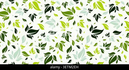 Leaf Seamless Pattern Design. Leaves Simple Background Stock Vector