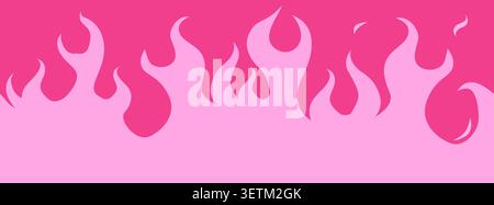 Pink tribal flame seamless pattern with gothic valentine elements Stock Vector