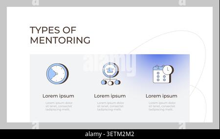 Types of mentoring presentation slide template Stock Vector