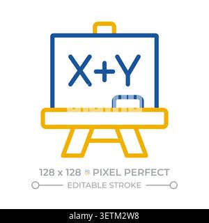 Algebra pixel perfect two color line icon Stock Vector
