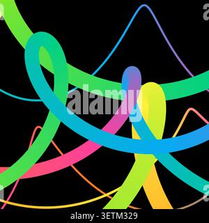 Decorative bright gradient zigzag bands illustration for web banners, creative layouts, and modern visual branding. Stock Vector