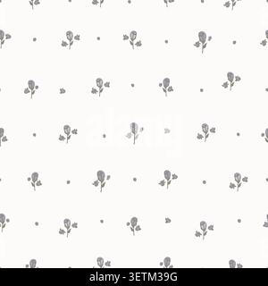 Roses ditsy seamless fabric pattern Stock Vector