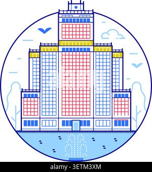 Spain building aka Edificio Espana Line Icon Stock Vector