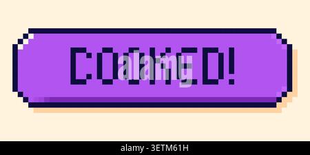 Back to School pixel art color speech bubble with that is cooked text Stock Vector