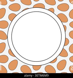 Egg shape oval frame hand drawn illustration. Vector graphic line art. Decorative element for cafe and restaurant menu, banners, posters, invitations, Stock Vector