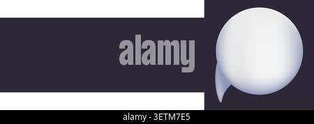 Glossy speech bubble, circular chat bubble, white on dark. Stock Vector