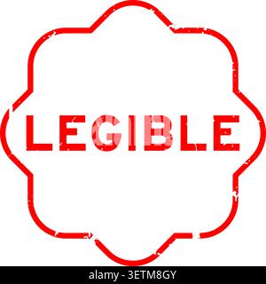 Grunge red legible word square seal stamp on white background Stock Vector