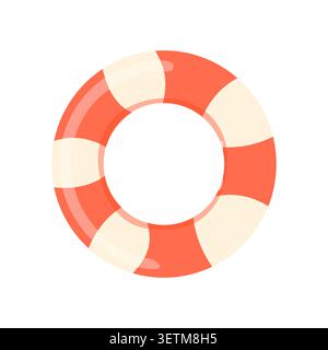 Minimal lifebuoy icon for safety campaigns, travel ads, summer branding Stock Vector