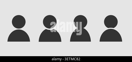 User icon outline profile icon vector. Simple silhouette for web, users, login mobile app, web ui and interface design. Admin avatar for member web. Stock Vector