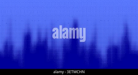 Abstract Blue Gradient Halftone Dot Pattern Background with Modern Dotted Equalizer Wave Texture Backdrop for Tech Digital Design Stock Vector